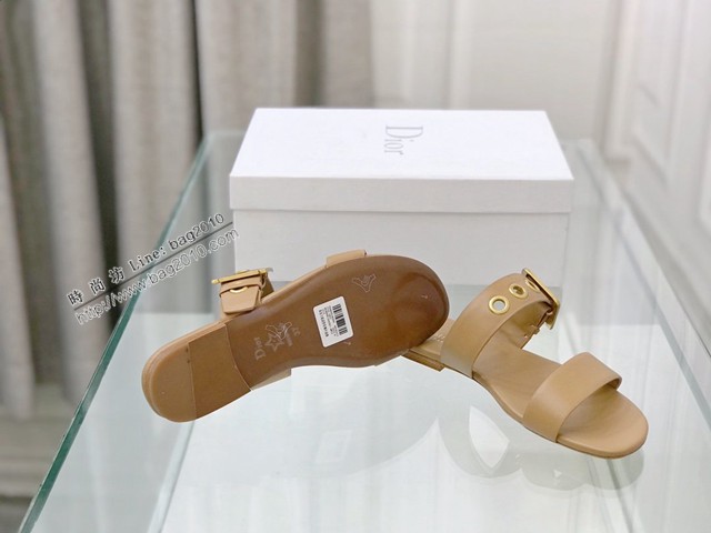 Dior專櫃款女士拖鞋 迪奧春夏新款D扣涼拖鞋 dx2971